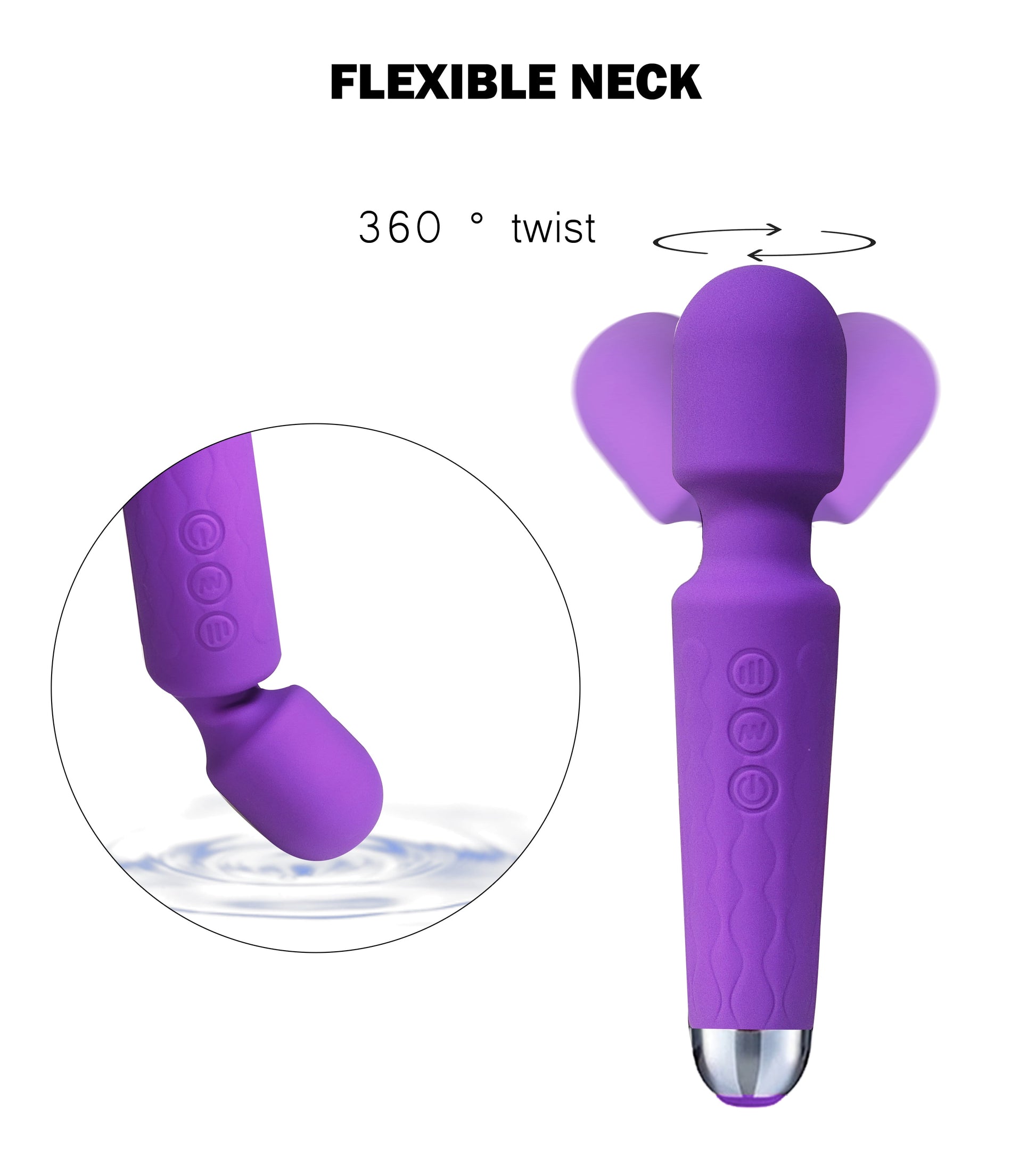 Powerful Purple Wand Massager - 8 Speeds & 20 Vibration Modes for Ultimate Pleasure