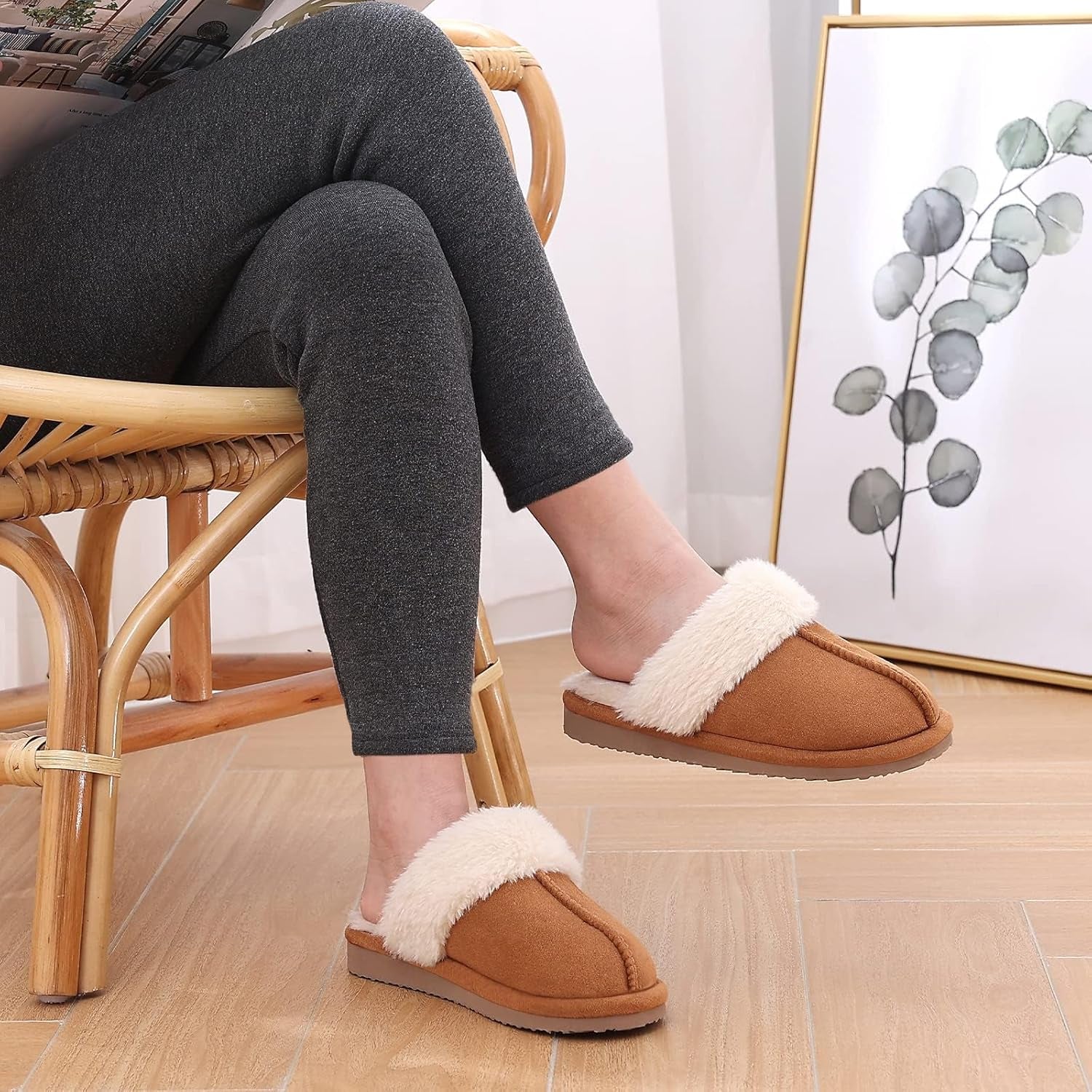 Cozy & Comfy Litfun Women’s Fuzzy Memory Foam Slippers for Winter - Perfect Indoor & Outdoor House Shoes