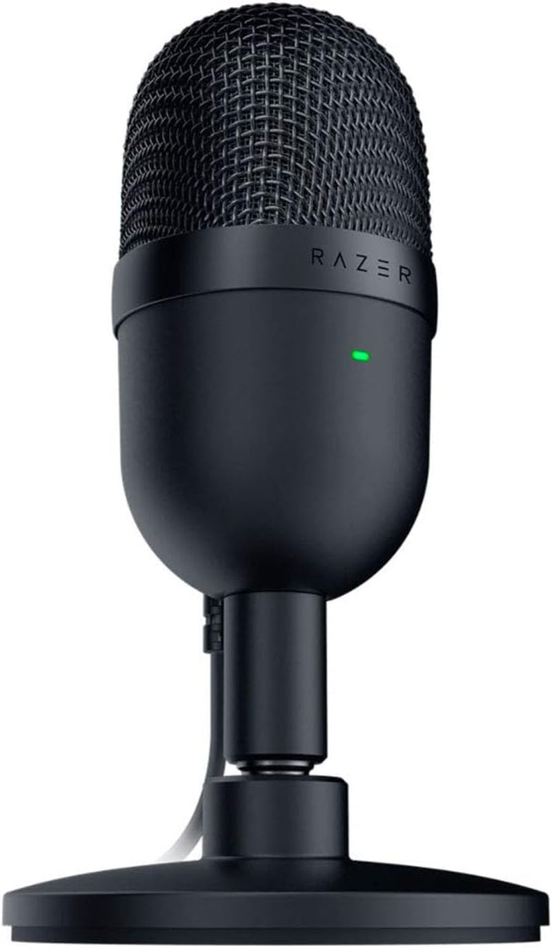 Razer Seiren Mini USB Condenser Microphone: for Streaming and Gaming on PC - Professional Recording Quality - Precise Supercardioid Pickup Pattern - Tilting Stand - Shock Resistant - Classic Black