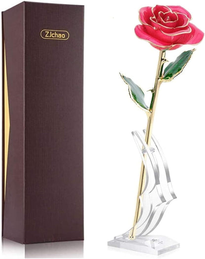 24K Real Gold Plated Rose Flower Gift in 3 Different Colors