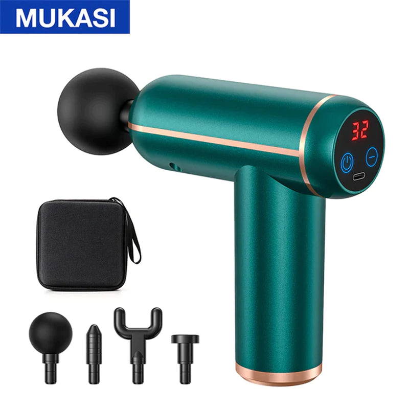 MUKASI Portable Massage Gun - Deep Tissue Percussion Massager for Ultimate Muscle Relaxation and Pain Relief