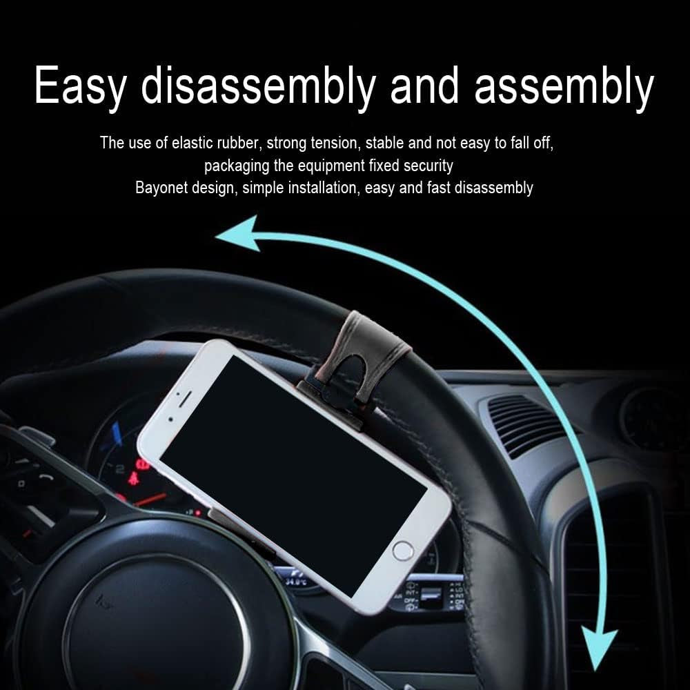 HAOBO Adjustable Car Steering Wheel Phone Mount - Ultimate Hands-Free Accessory for iPhone and Samsung Drivers