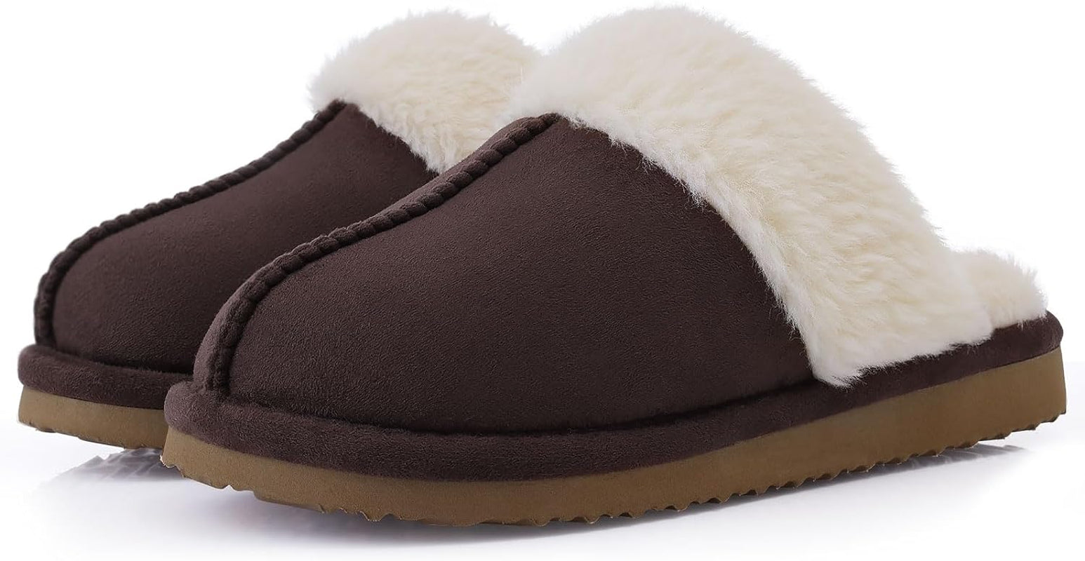 Cozy Fuzzy Memory Foam Slippers for Women - Fluffy Winter House Shoes for Indoor & Outdoor Comfort