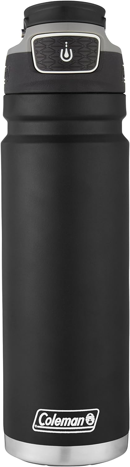 Coleman 24oz Freeflow Autoseal Stainless Steel Water Bottle - Sleek Black Design