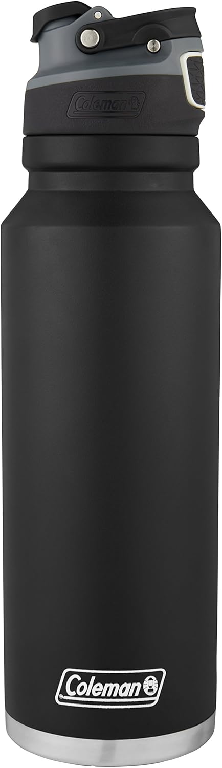 Coleman 24oz Freeflow Autoseal Stainless Steel Water Bottle - Sleek Black Design