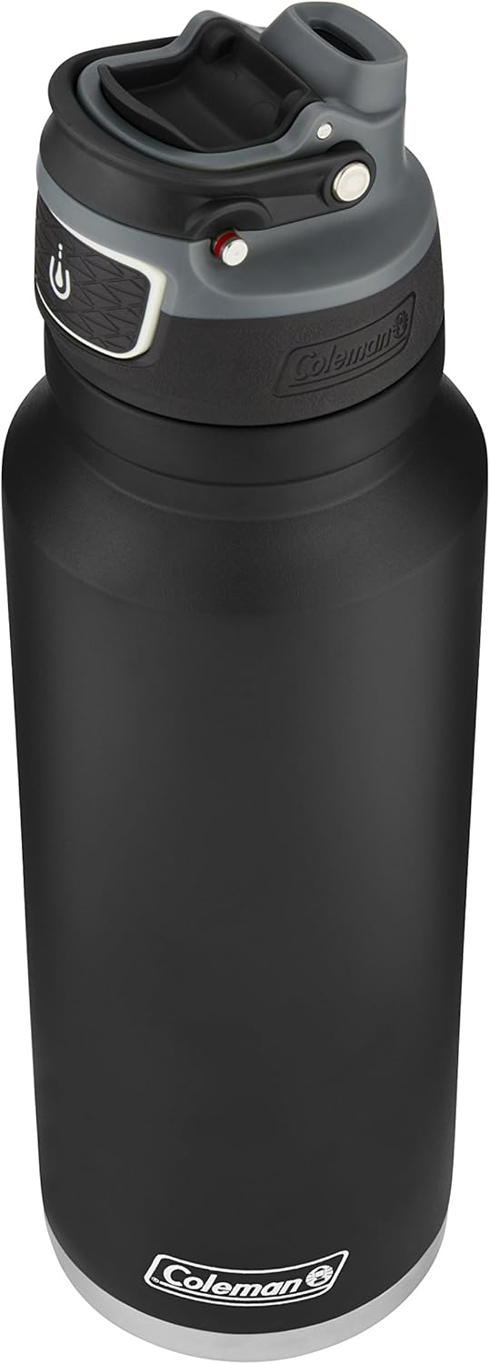 Coleman 24oz Freeflow Autoseal Stainless Steel Water Bottle - Sleek Black Design