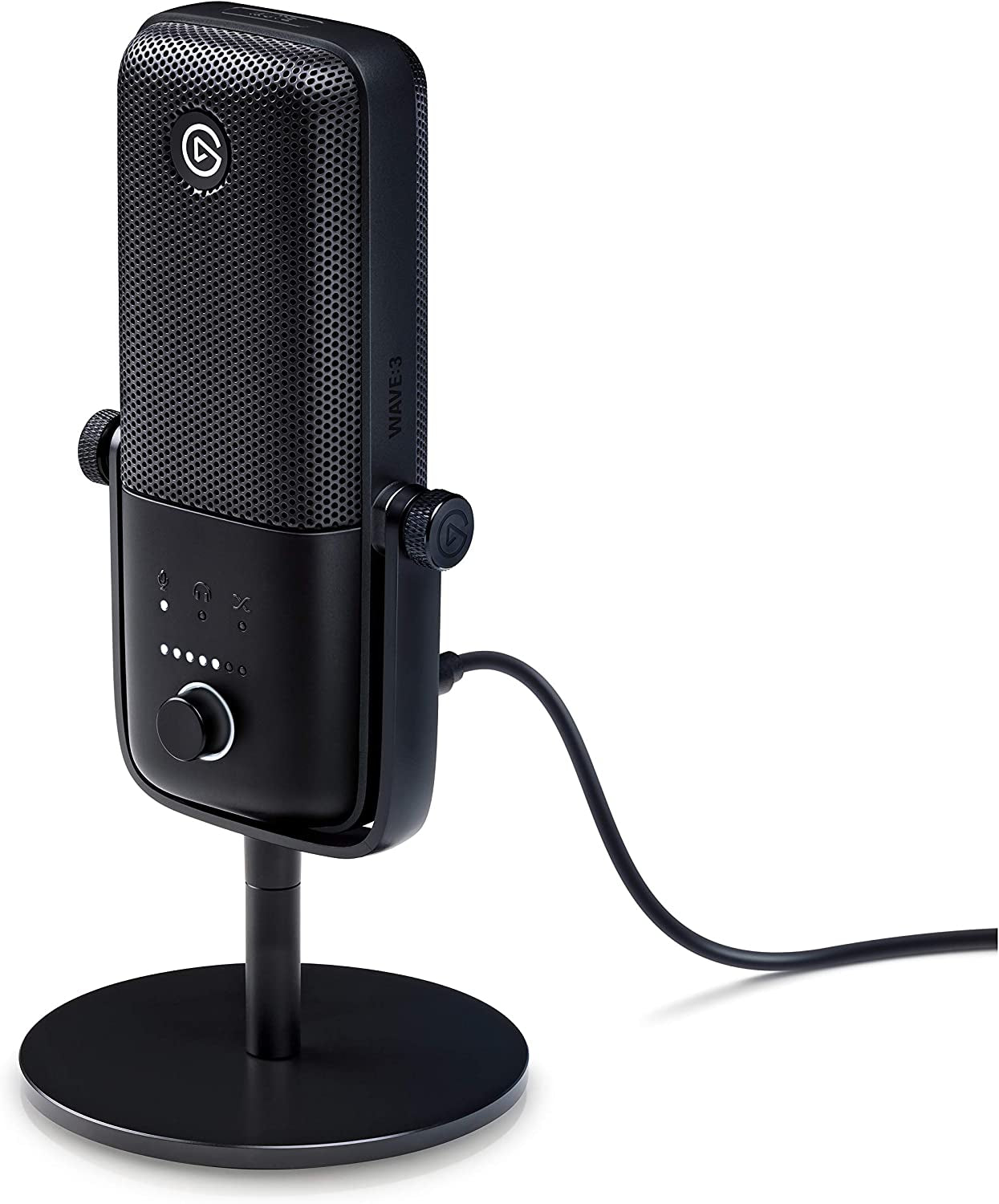 Elgato Wave:3 - Premium Studio Quality USB Condenser Microphone for Streaming, Podcast, Gaming and Home Office, Free Mixer Software, Sound Effect Plugins, Anti-Distortion, Plug ’N Play, for Mac, PC