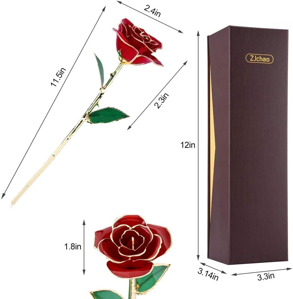 24K Real Gold Plated Rose Flower Gift in 3 Different Colors