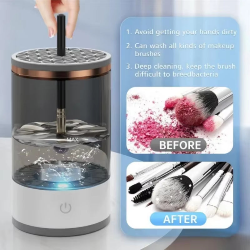 Rechargeable Electric Makeup Brush Cleaner - Automatic Cleaning Stand for Perfectly Clean Brushes!