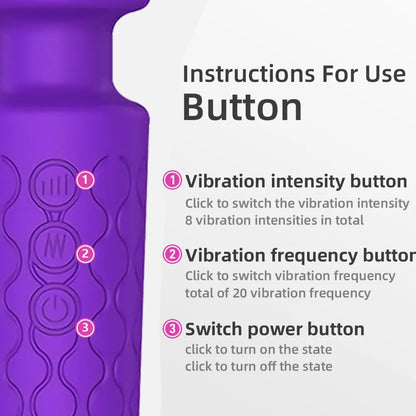 Powerful Purple Wand Massager - 8 Speeds & 20 Vibration Modes for Ultimate Pleasure