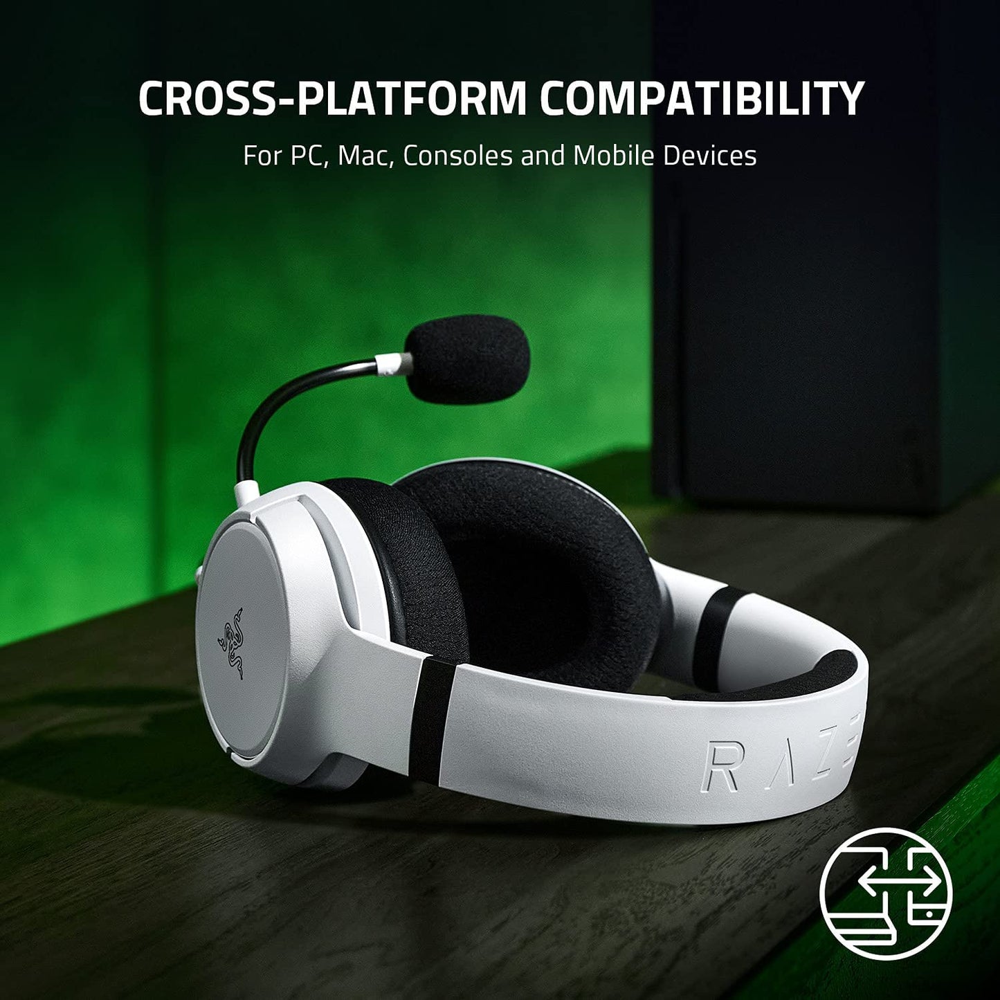 Razer Kaira X Wired Headset for Xbox Series X|S, Xbox One, PC, Mac & Mobile Devices: Triforce 50Mm Drivers - Hyperclear Cardioid Mic - Flowknit Memory Foam Ear Cushions - On-Headset Controls - White