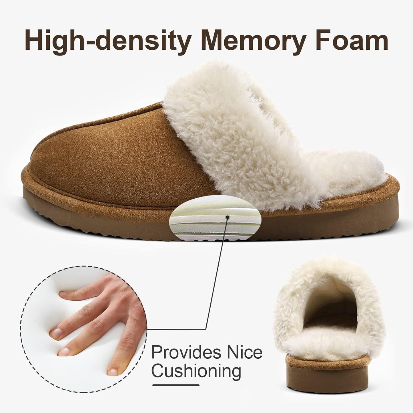 Cozy & Comfy Litfun Women’s Fuzzy Memory Foam Slippers for Winter - Perfect Indoor & Outdoor House Shoes